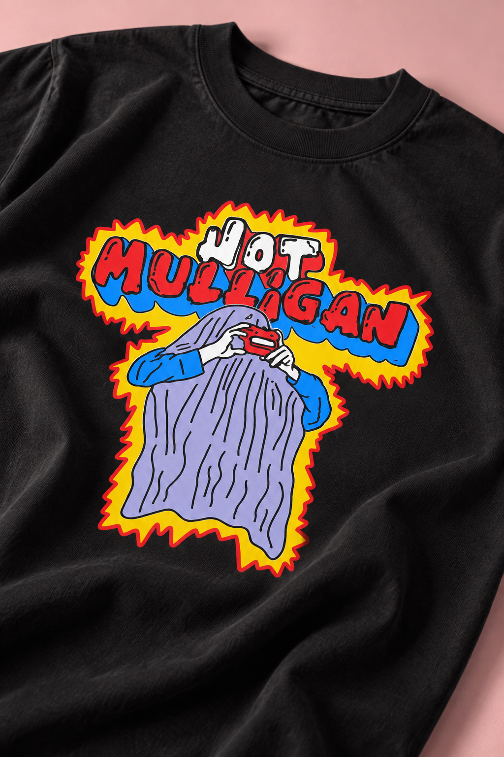 Hot Mulligan Band Ghost Heavy Weight Tee — Print detail | NEVER ENOUGH gallery