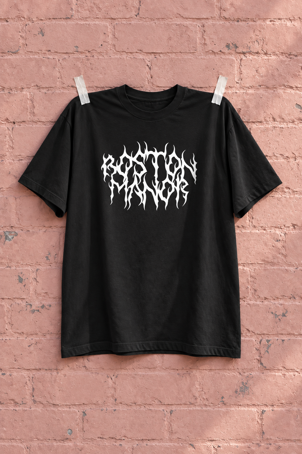 NEVER ENOUGH gallery — On the wall — Boston Manor Metalcore Band Logo Heavy Weight Tee