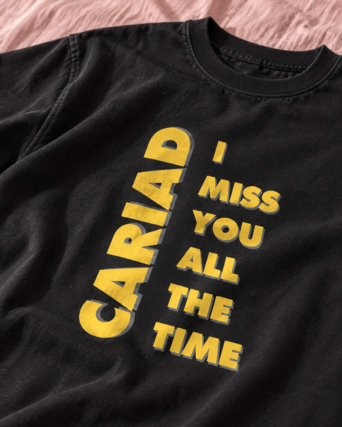 The Royston Club Cariad Black Heavy Weight Tee — Print detail | NEVER ENOUGH gallery