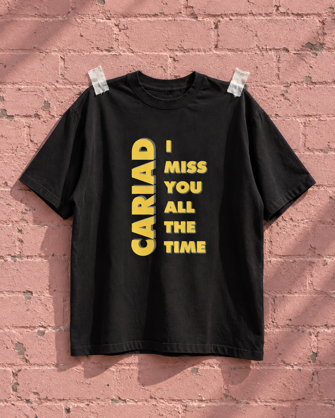 The Royston Club Cariad Black Heavy Weight Tee — Pink wall | NEVER ENOUGH gallery