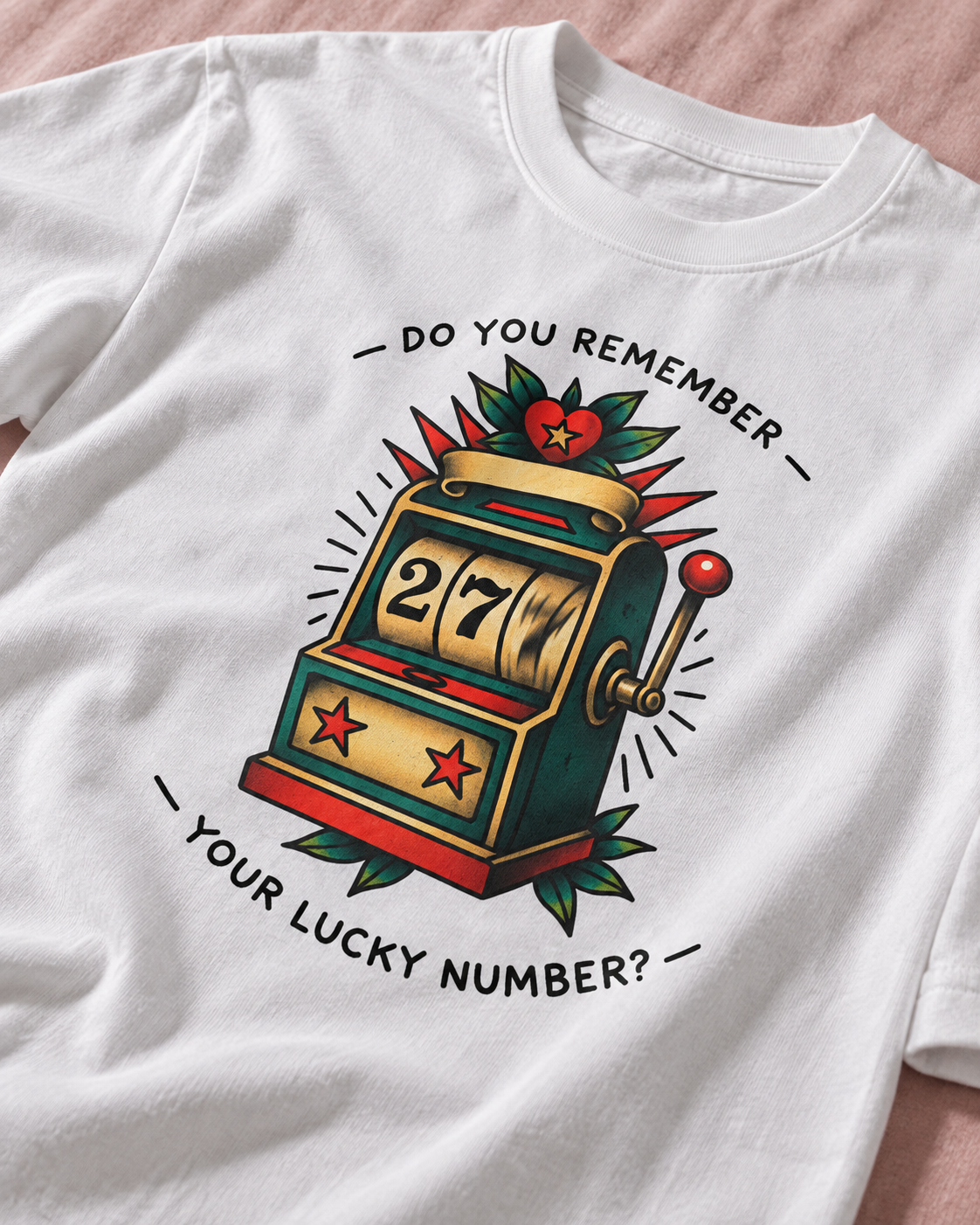 Title Fight 27 White Heavy Weight Tee — Print detail | NEVER ENOUGH gallery