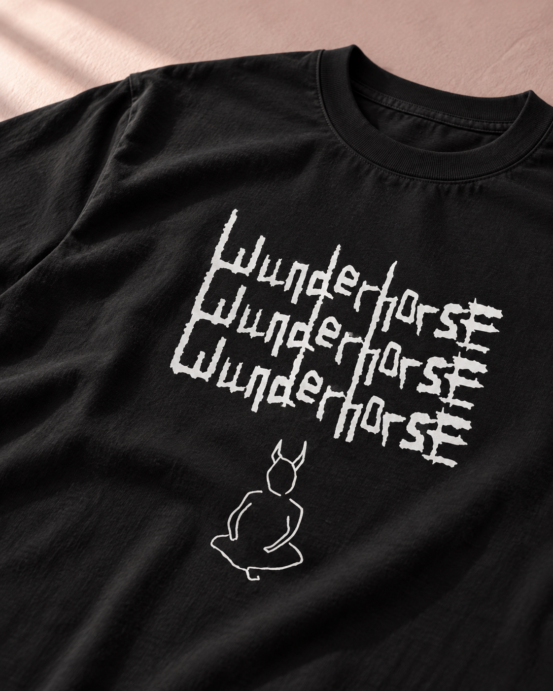 Wunderhorse Devil Black Heavy Weight Tee — Print detail | NEVER ENOUGH gallery