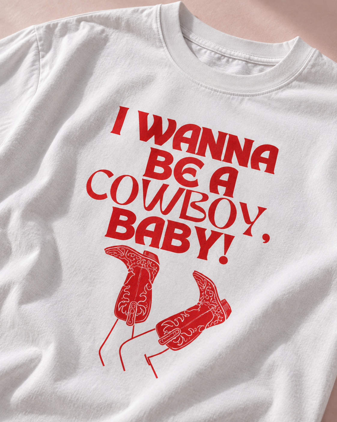 CMAT I Wanna Be A Cowboy, Baby! White Heavy Weight Tee — Print detail | NEVER ENOUGH gallery