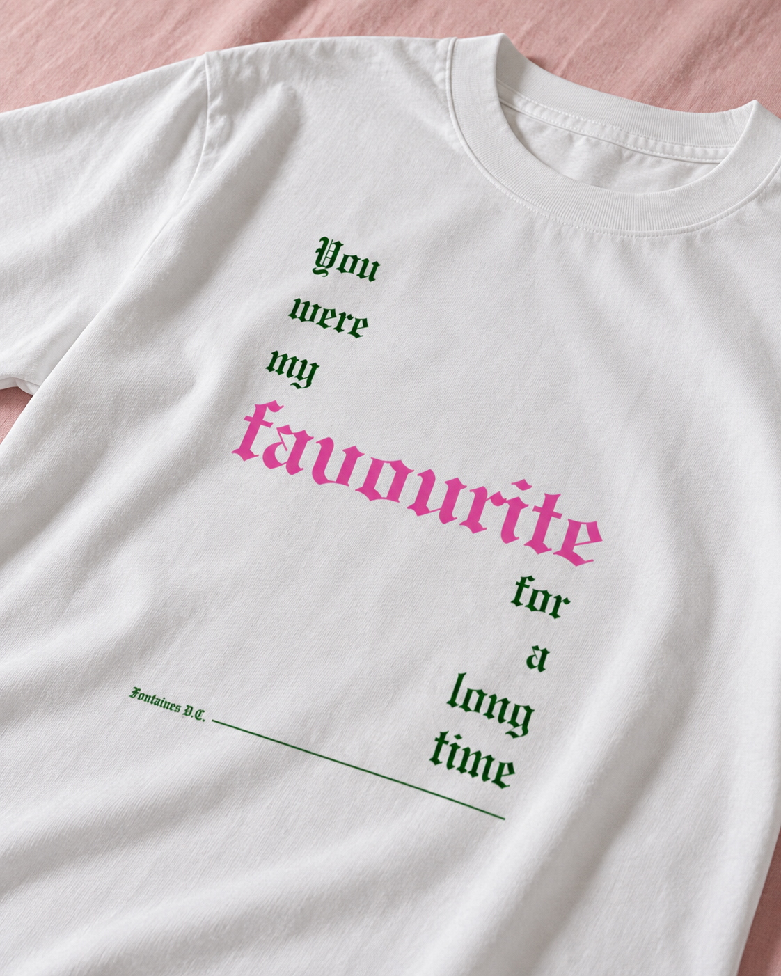 Fontaines DC Favourite White Heavy Weight Tee — Print detail | NEVER ENOUGH gallery