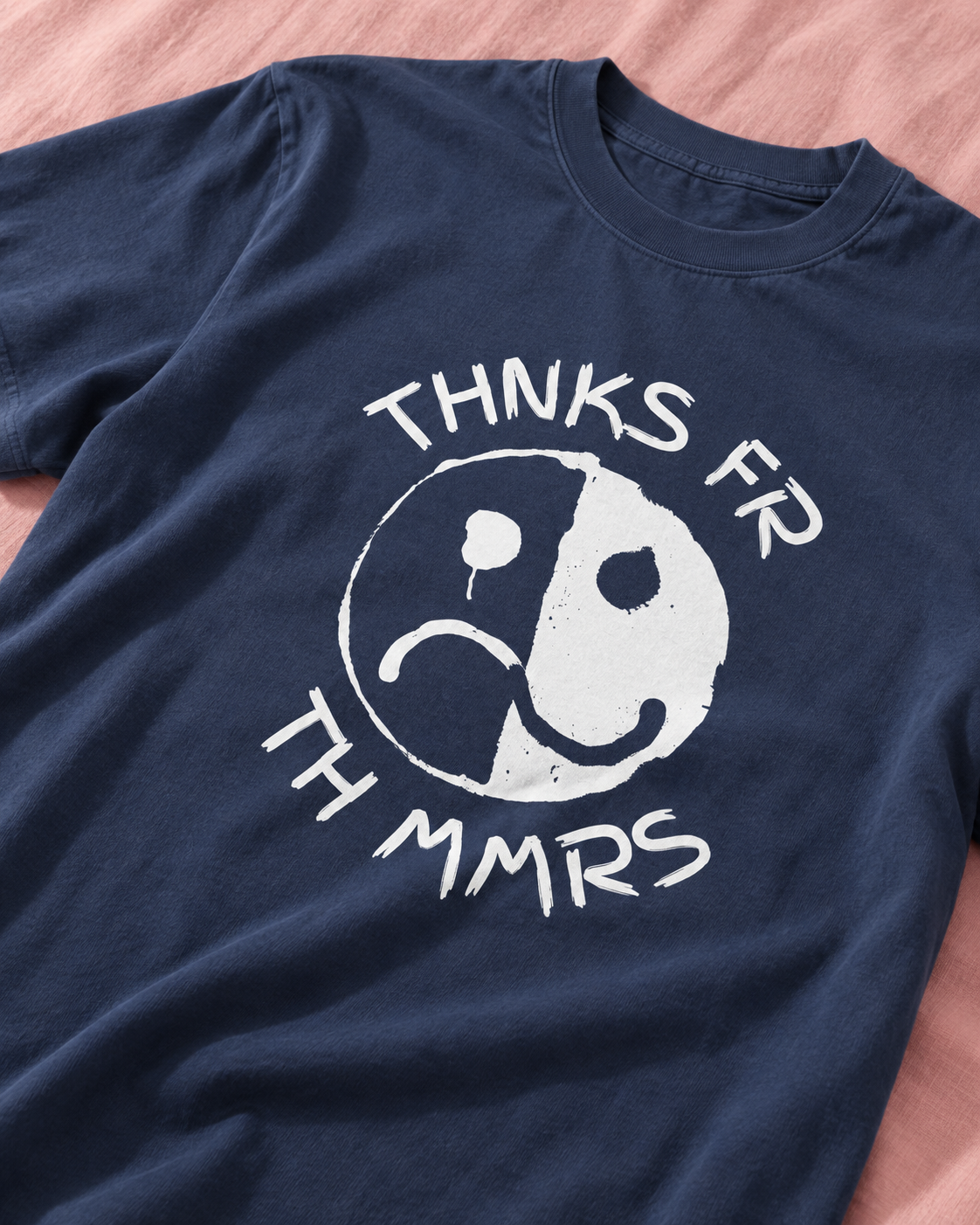 Fall Out Boy Thnks Fr Th Mmrs Navy Blue Heavy Weight Tee — Print detail | NEVER ENOUGH gallery