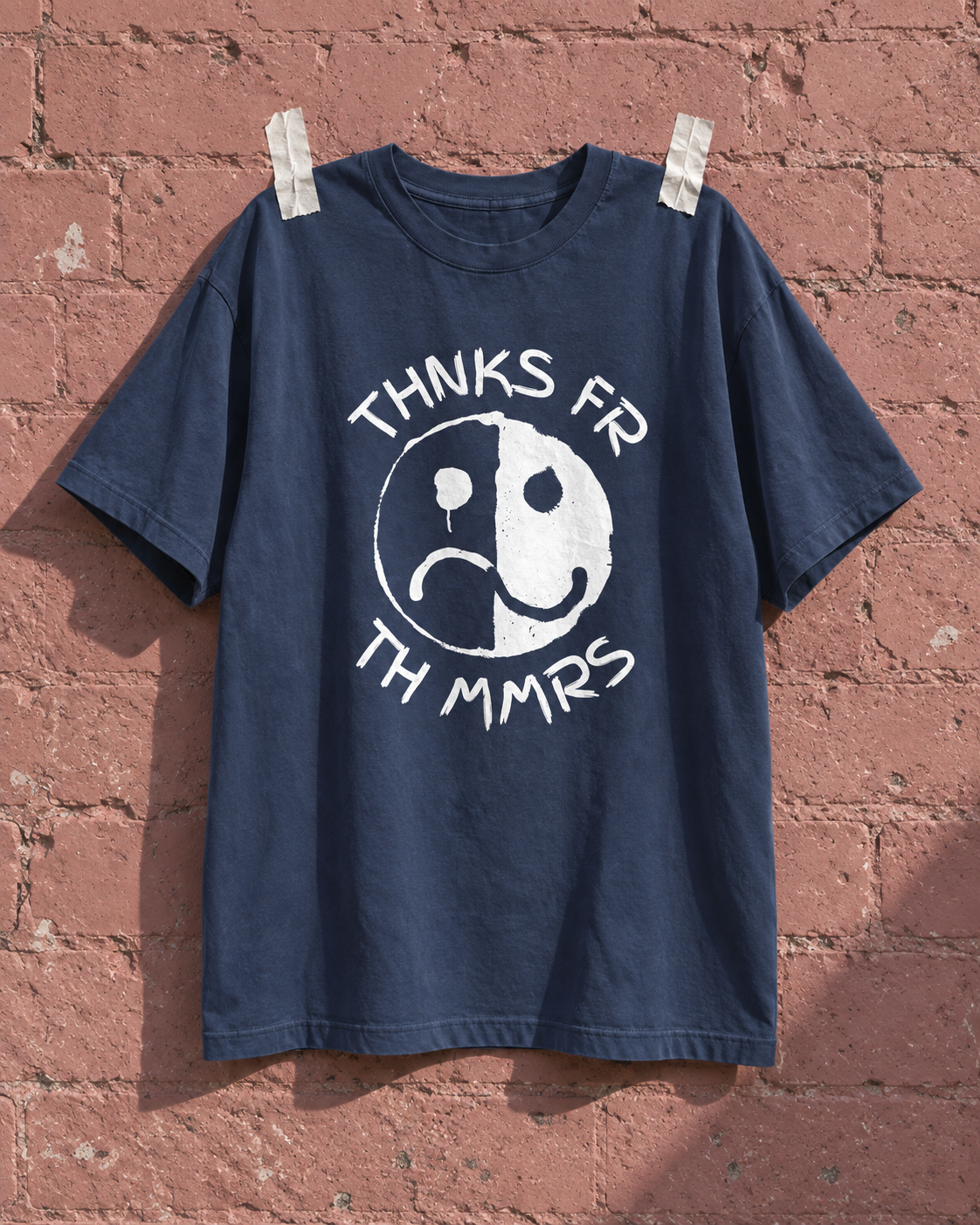 Fall Out Boy Thnks Fr Th Mmrs Navy Blue Heavy Weight Tee — Pink wall | NEVER ENOUGH gallery
