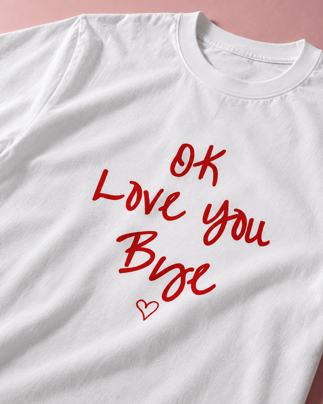 Olivia Dean Ok Love You Bye White Heavy Weight Tee — Print detail | NEVER ENOUGH gallery