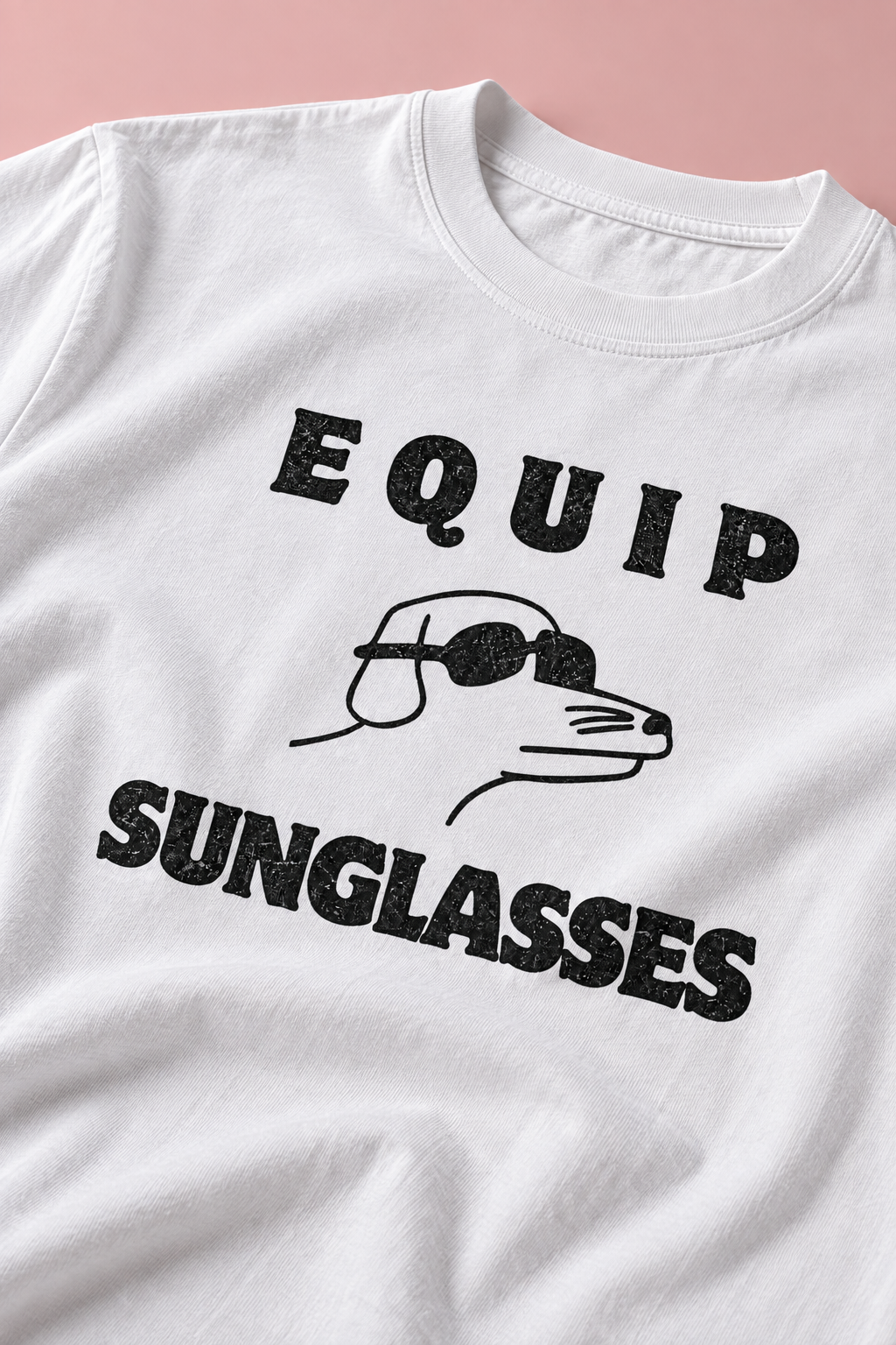Hot Mulligan X Modern Baseball Equip Sunglasses White Heavy Weight Tee — Print detail | NEVER ENOUGH gallery