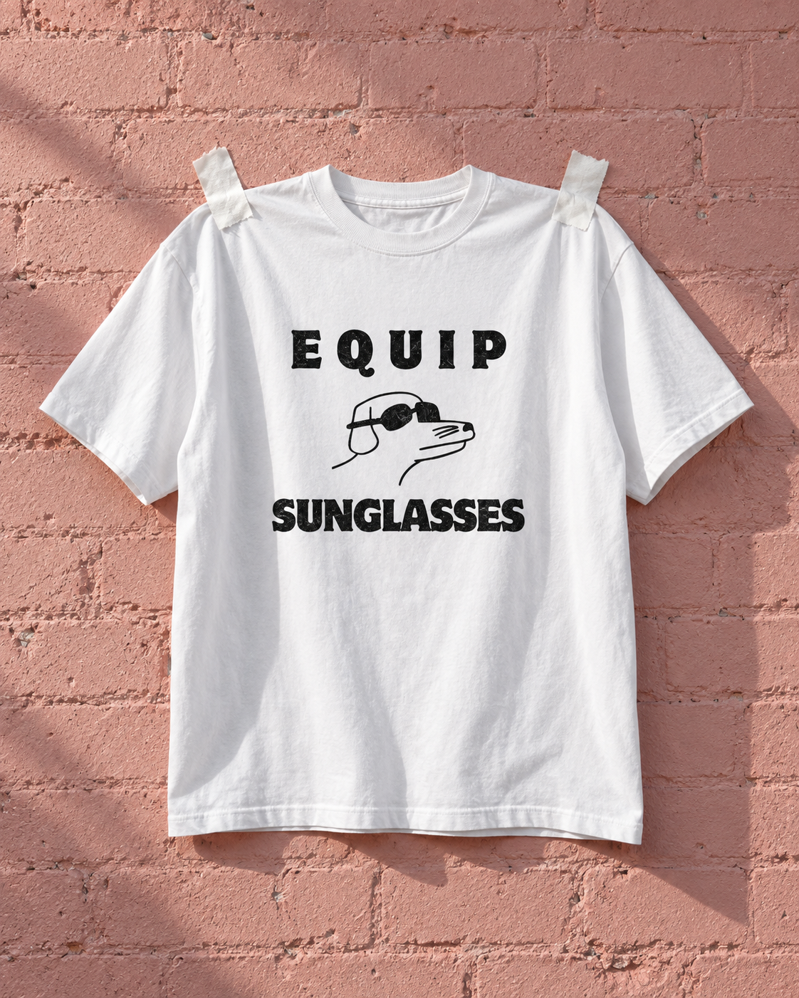 Hot Mulligan X Modern Baseball Equip Sunglasses White Heavy Weight Tee — Pink wall | NEVER ENOUGH gallery