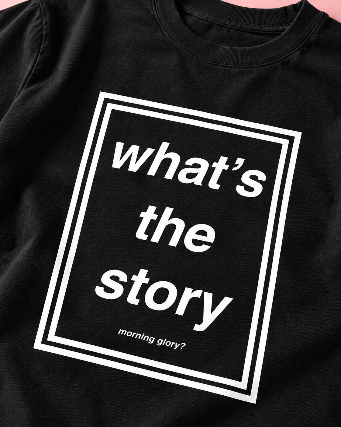 Oasis What's The Story Morning Glory Black Heavy Weight Tee — Print detail | NEVER ENOUGH gallery