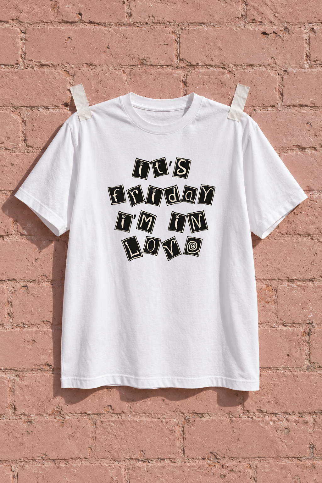 The Cure Friday I'm In Love White Heavy Weight Tee — Pink wall | NEVER ENOUGH gallery