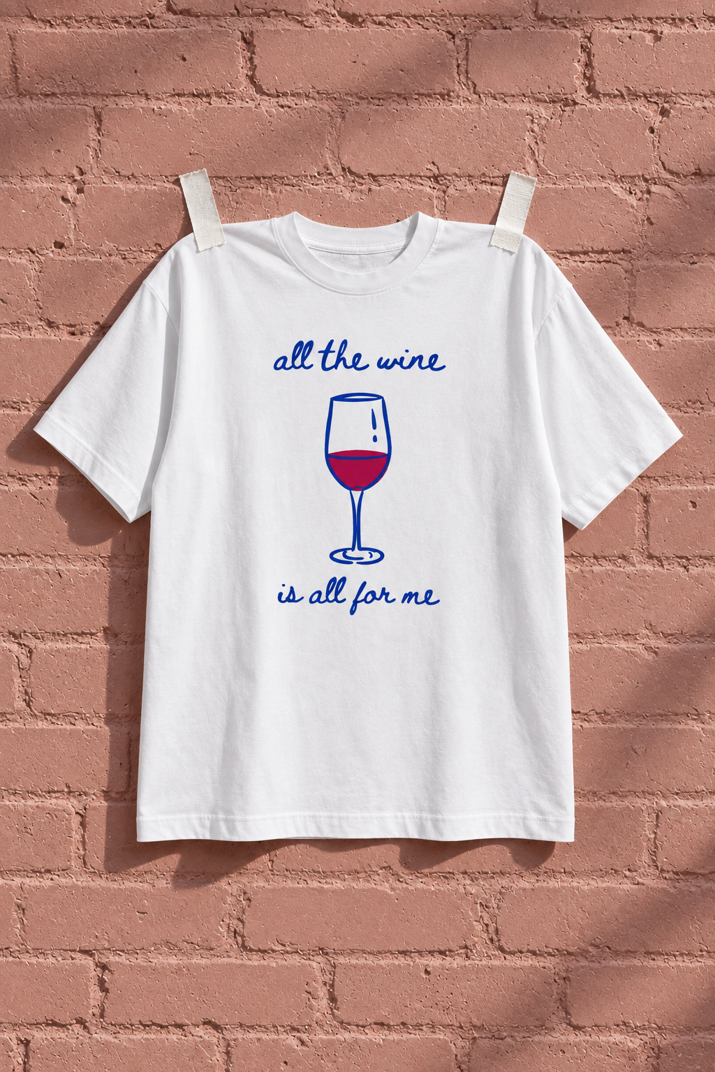 The National All The Wine White Heavy Weight Tee — Pink wall | NEVER ENOUGH gallery