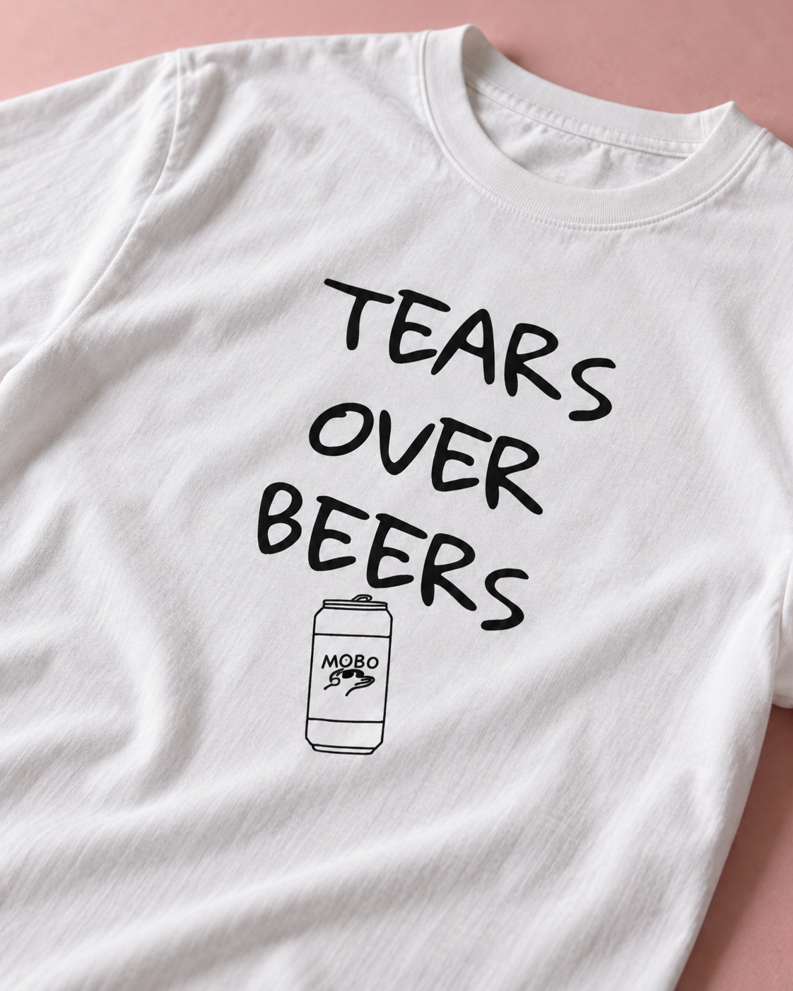 Modern Baseball Tears Over Beers White Heavy Weight Tee — Print detail | NEVER ENOUGH gallery
